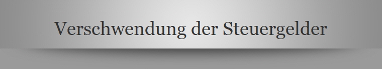 Verschwendung der Steuergelder
